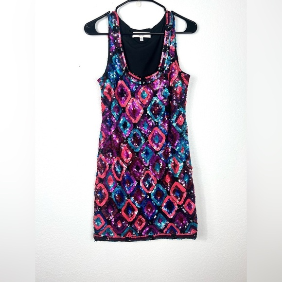 Trina Turk Purple 'All Eyes On Me' Lantern Sequin Dress Size 4 - Picture 2 of 9